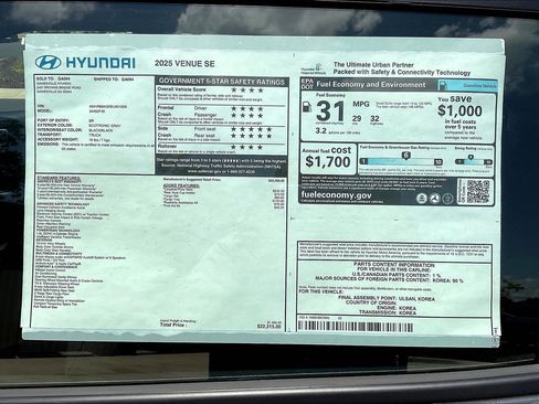 New 2025 Hyundai Venue SE image 13