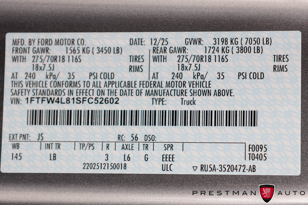 Used 2025 Ford F150 Tremor w/ Bed Utility Package AWD/4WD image 54