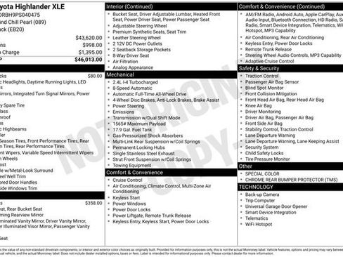 Used 2023 Toyota Highlander XLE AWD/4WD image 35