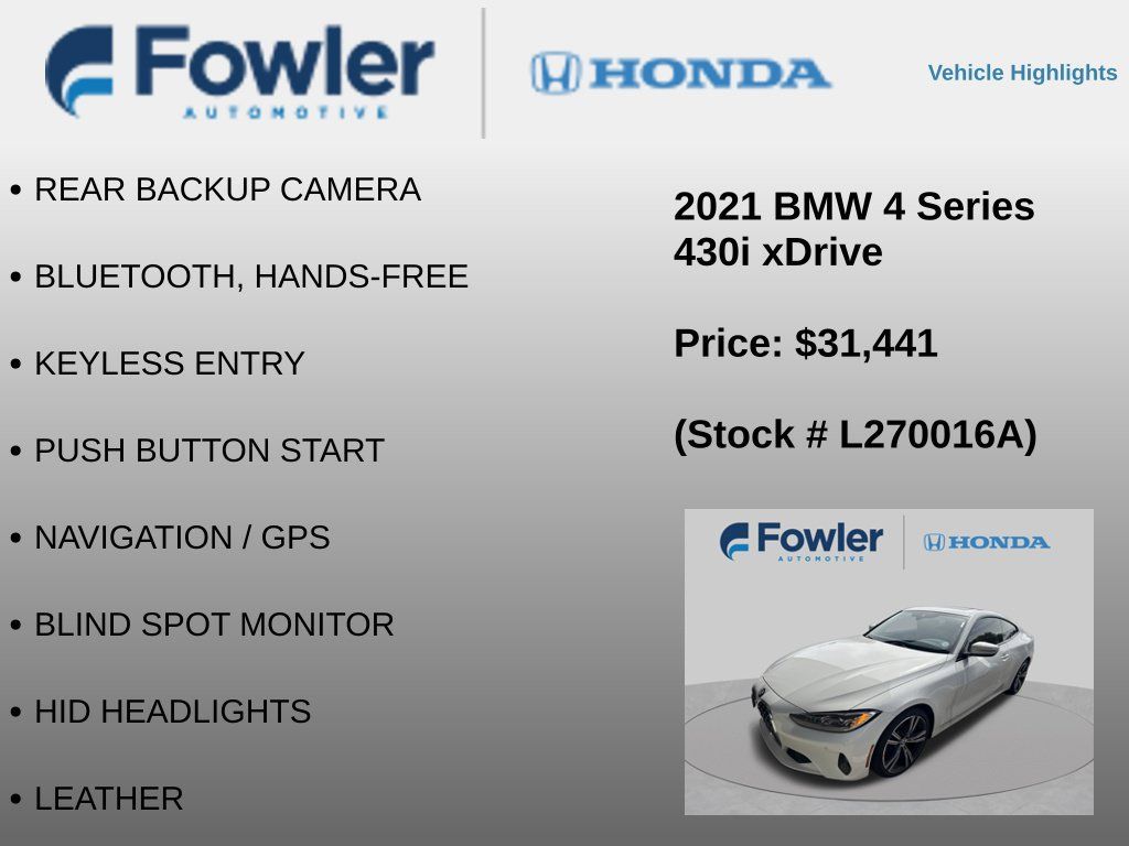 Used 2021 BMW 430i xDrive Coupe w/ Convenience Package AWD/4WD image 4