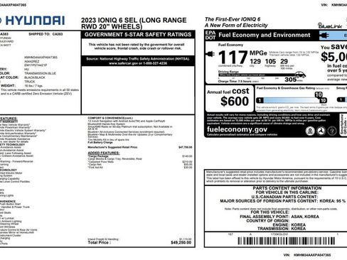 Used 2023 Hyundai Ioniq 6 SEL w/ Cargo Package RWD image 4