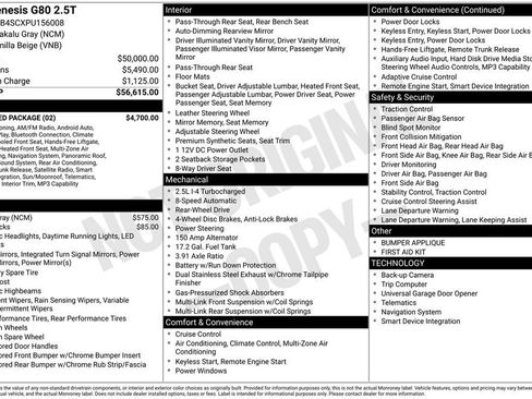 Used 2023 Genesis G80 2.5T w/ Advanced Package image 3