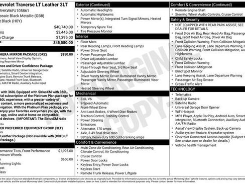 Used 2023 Chevrolet Traverse LT w/ Rear Camera Mirror Package FWD image 7