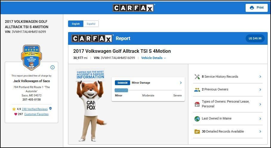 Used 2017 Volkswagen Golf Alltrack S AWD/4WD image 11