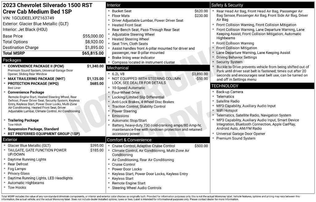Used 2023 Chevrolet Silverado 1500 RST w/ Convenience Package II AWD/4WD image 49