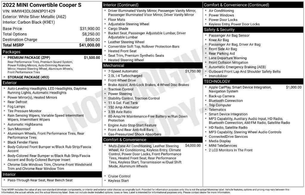Used 2022 MINI Cooper S w/ Premium Package FWD image 5