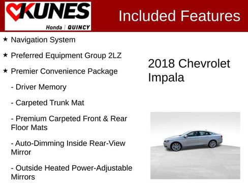 Used 2018 Chevrolet Impala Premier w/ Premier Confidence Package image 2