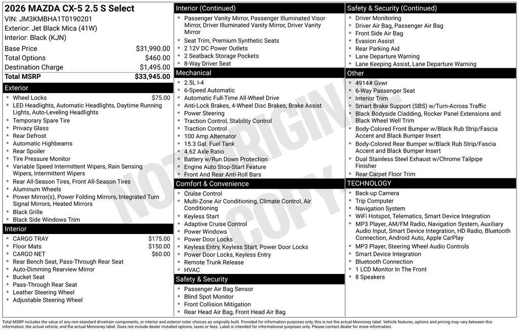 New 2026 MAZDA CX-5 Select AWD/4WD image 31