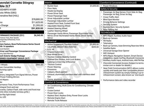 Used 2023 Chevrolet Corvette Stingray Preferred Conv w/ Z51 Performance Package RWD image 30