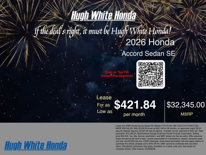 New 2026 Honda Accord SE