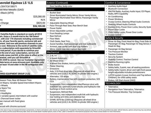 Used 2012 Chevrolet Equinox LS image 2