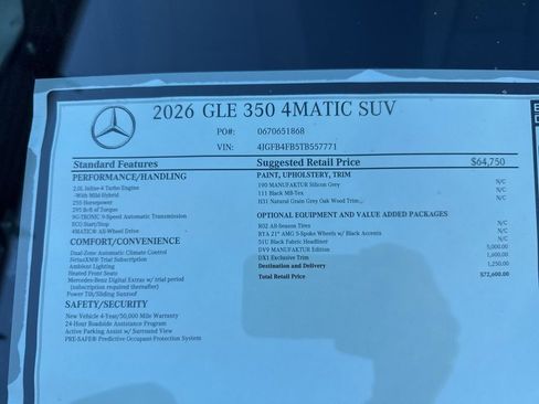New 2026 Mercedes-Benz GLE 350 4MATIC image 13