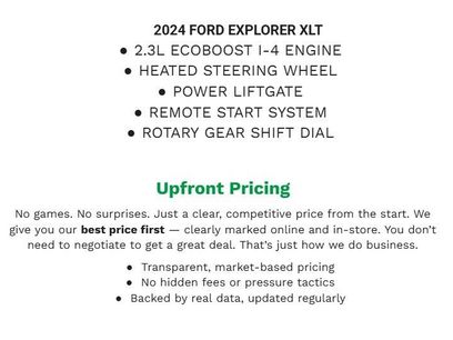 Certified 2024 Ford Explorer XLT w/ Equipment Group 202A