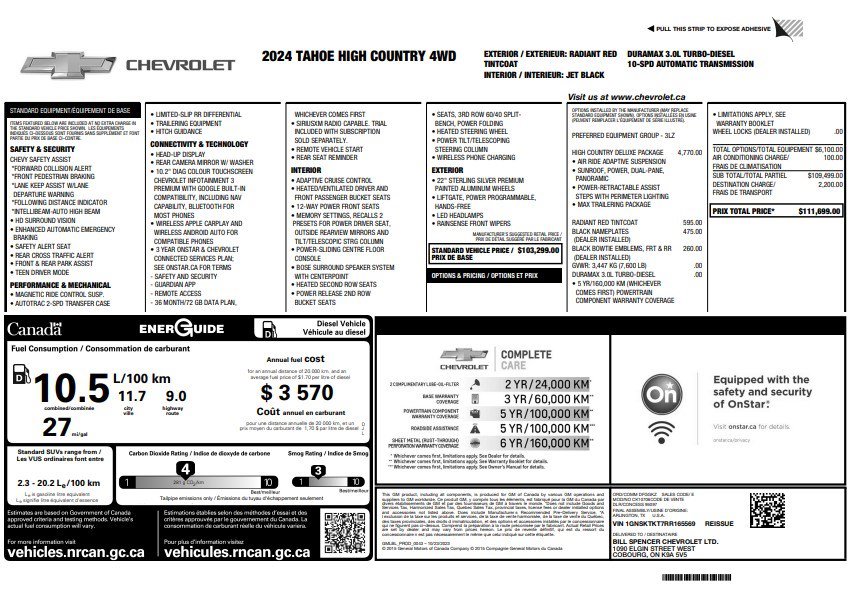 Certified 2024 Chevrolet Tahoe High Country AWD/4WD image 37