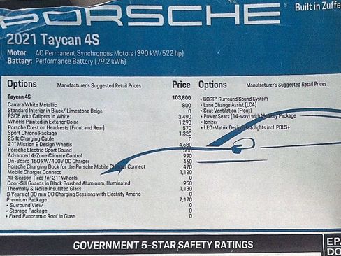 Used 2021 Porsche Taycan 4S AWD/4WD image 3