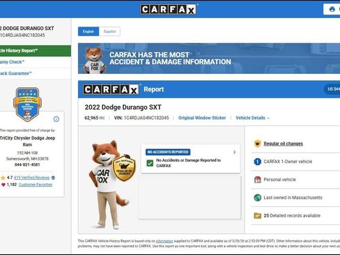 Used 2022 Dodge Durango SXT w/ Anodized Platinum Package image 2