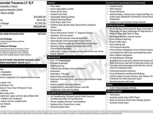 Certified 2024 Chevrolet Traverse LT w/ LPO, Floor Liner Package AWD/4WD image 35