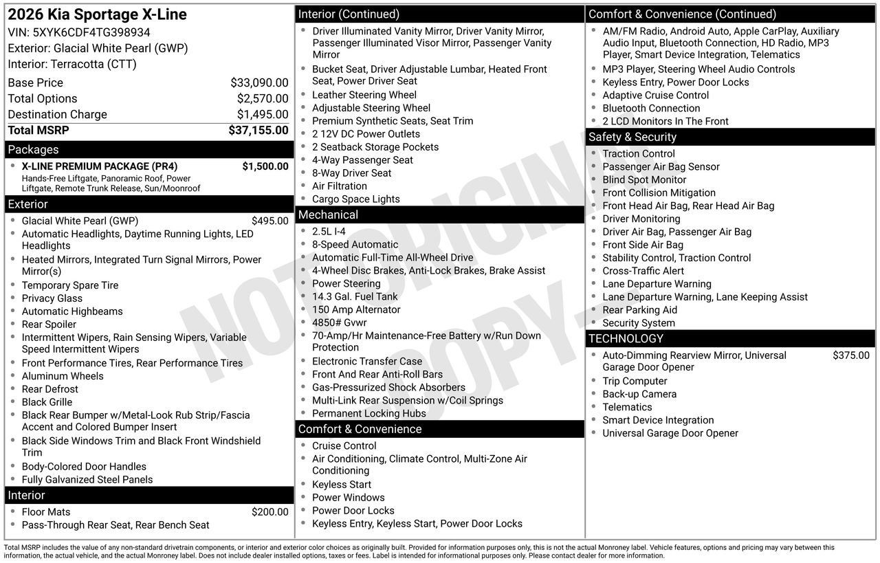 Used 2026 Kia Sportage X-Line w/ X-Line Premium Package AWD/4WD image 5