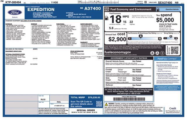 Used 2025 Ford Expedition Platinum w/ Driver's Package AWD/4WD image 5