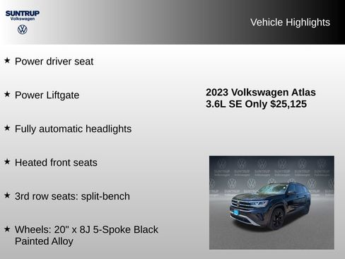 Used 2023 Volkswagen Atlas SE w/ Black Wheel Package FWD image 16