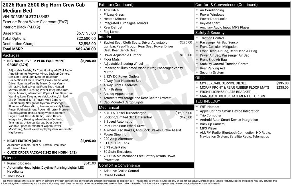 New 2026 RAM 2500 Big Horn AWD/4WD image 6