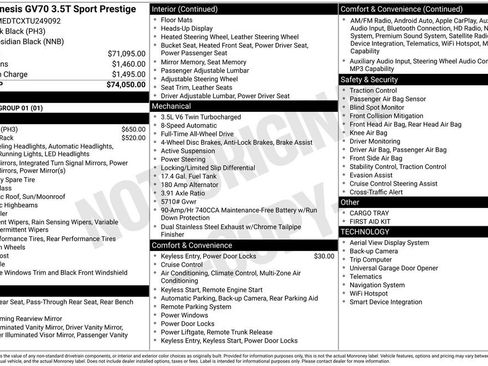 New 2026 Genesis GV70 3.5T Sport Prestige image 3