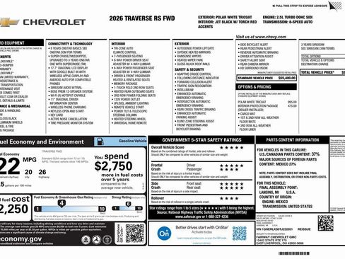 New 2026 Chevrolet Traverse RS FWD image 4
