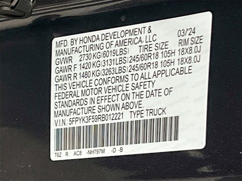 Used 2024 Honda Ridgeline RTL image 32