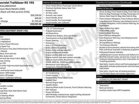 Used 2024 Chevrolet TrailBlazer RS AWD/4WD image 7