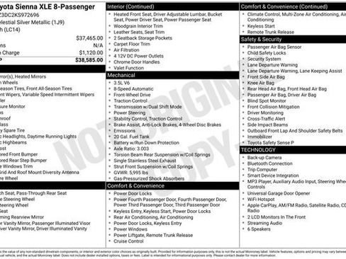Used 2019 Toyota Sienna XLE FWD image 15
