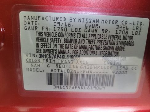 Used 2019 Nissan Versa SV image 33