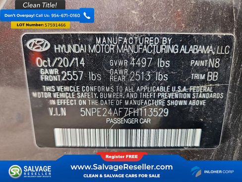 Used 2015 Hyundai Sonata SE FWD image 16