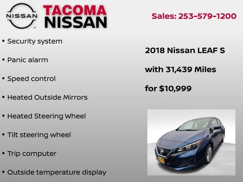 Used 2018 Nissan Leaf S w/ S Charge Package image 9