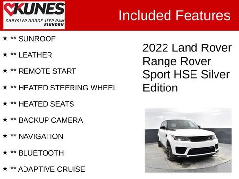 Used 2022 Land Rover Range Rover Sport HSE Silver Edition AWD/4WD image 2