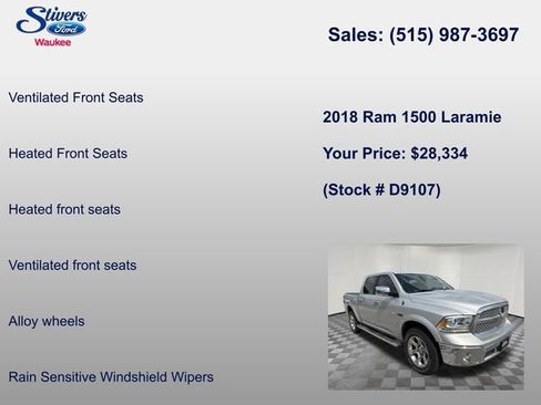 Used 2018 RAM 1500 Laramie w/ Convenience Group AWD/4WD image 22