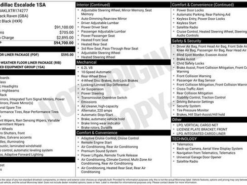 Certified 2026 Cadillac Escalade 2WD w/ LPO, Floor Liner Package image 38