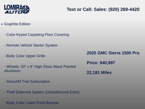 Used 2025 GMC Sierra 1500 Pro w/ Graphite Edition AWD/4WD image 9