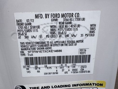 Used 2012 Ford F150 Lariat w/ Lariat Chrome Pkg image 43