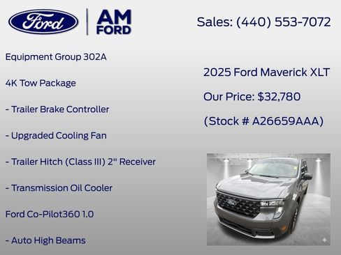 Used 2025 Ford Maverick XLT w/ 4K Tow Package AWD/4WD image 7