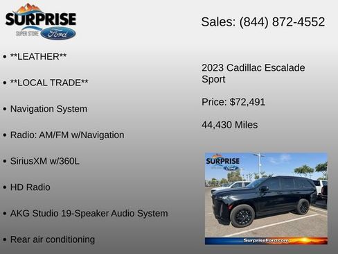 Used 2023 Cadillac Escalade Sport w/ LPO, ONYX Package AWD/4WD image 27