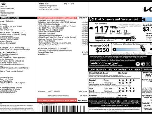 Used 2022 Kia EV6 Wind image 54