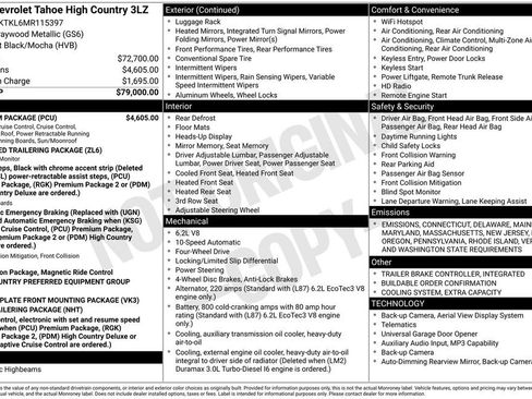 Used 2021 Chevrolet Tahoe High Country w/ Premium Package image 6