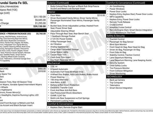 Used 2022 Hyundai Santa Fe SEL w/ Convenience + Premium Package AWD/4WD image 29