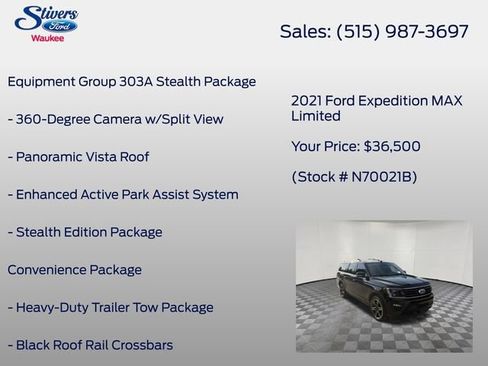 Used 2021 Ford Expedition Max Limited AWD/4WD image 8