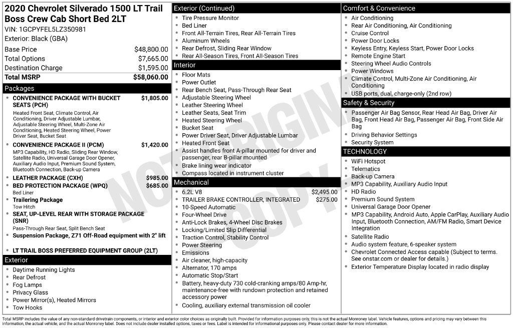 Used 2020 Chevrolet Silverado 1500 LT Trail Boss AWD/4WD image 1