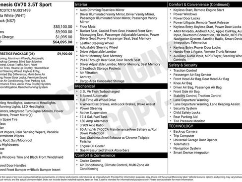 Used 2022 Genesis GV70 3.5T Sport w/ Sport Prestige Package image 14