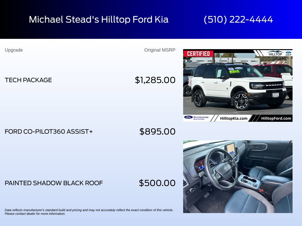 Certified 2023 Ford Bronco Sport Outer Banks w/ Tech Package AWD/4WD image 6