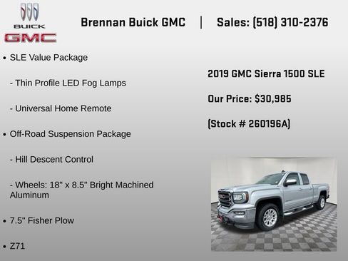 Certified 2019 GMC Sierra 1500 SLE w/ SLE Value Package AWD/4WD image 12