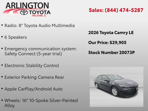 Used 2026 Toyota Camry LE FWD image 4