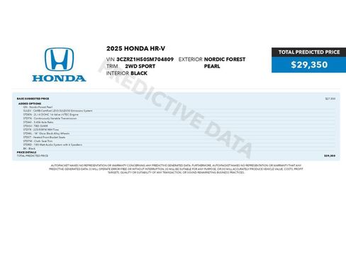 Used 2025 Honda HR-V Sport image 2